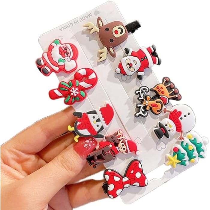 Christmas Holiday Hair Bands, 24-Peices, set of 2 Festive Rubber Bands with Santa, Snowman, and Tree Designs - Image 5